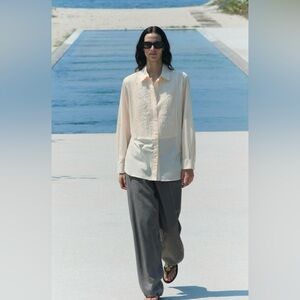 BNWT ZARA BEADED CHEST SHIRT ZW COLLECTION